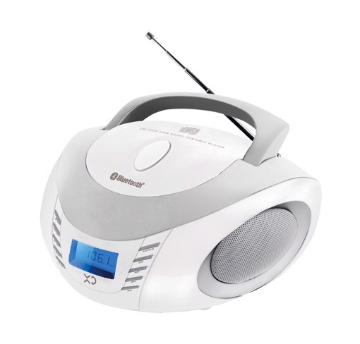 XD Enjoy XDUSB882WHSIL impianto stereo portatile Digitale 5 W FM Argento, Bianco Riproduzione MP3