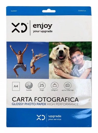 XD Enjoy XDPHOTOPAPER04 carta fotografica A4 Bianco Lucida