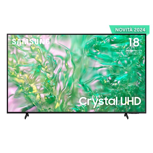 Samsung TV Crystal UHD 4K 65” UE65DU8070UXZT Smart TV Wi-Fi Black 2024, Processore Crystal 4K, 4K Upscaling, AirSlim Design, OTS Lite