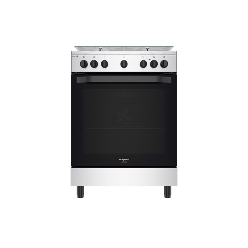 Hotpoint HS68G5PHX/E/1 Cucina Elettrico Gas Nero, Acciaio inossidabile A