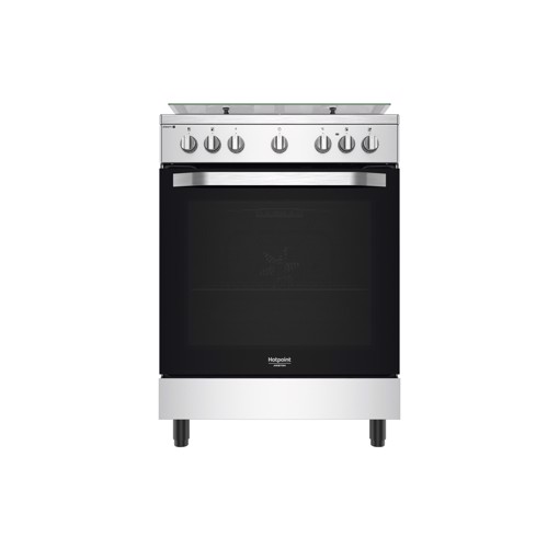 Hotpoint HS68G8PHX/E/1 Cucina Elettrico Gas Nero, Acciaio inossidabile A