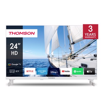 Televisore led 24" hd r wht 3h,2u,t2/s2,google,pc/l,12vol