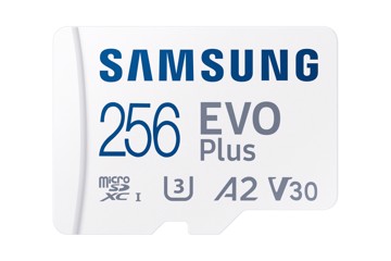 Microsd evo plus 256gb classe u3, v30, a2, adapter s