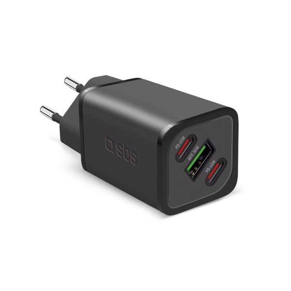 Sbs Nero Tetrganusb2c65w Caricabatterie Per Dispositivi Mobili Universale Ac Ricarica Rapida Interno
