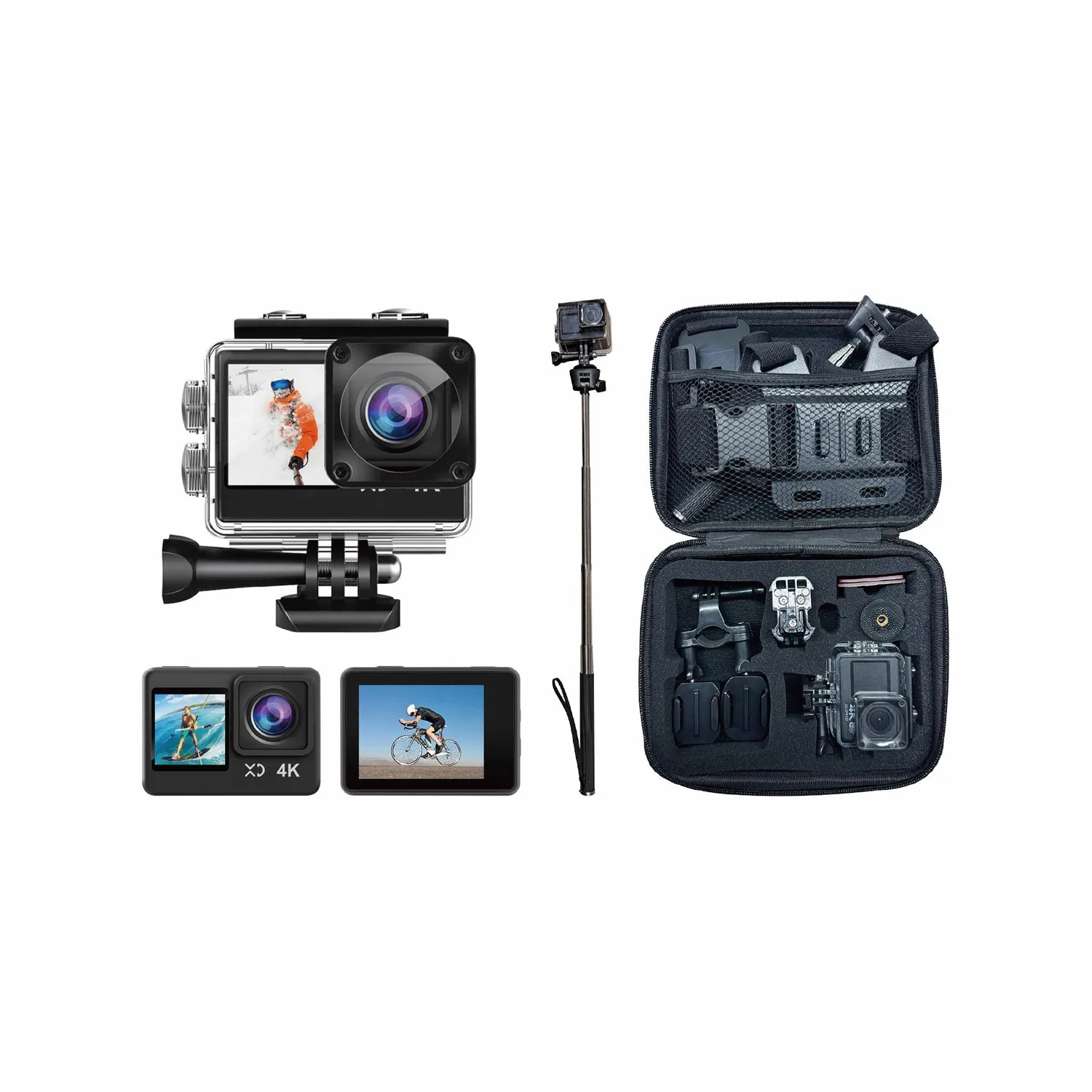 Action Camera Per Moto E Sport - 1080P Full HD, Impermeabile, WiFi E App, Grandangolo 120° - Ideale Per Caschi E Dash Cam