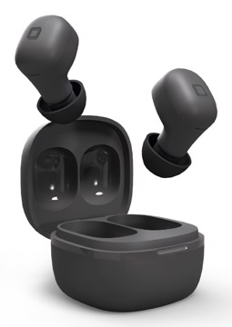Mini auricolare tws tiny nero touch, microfono