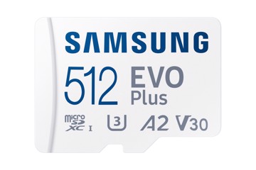 Microsd evo plus 512gb classe u3, v30, a2, adapter s
