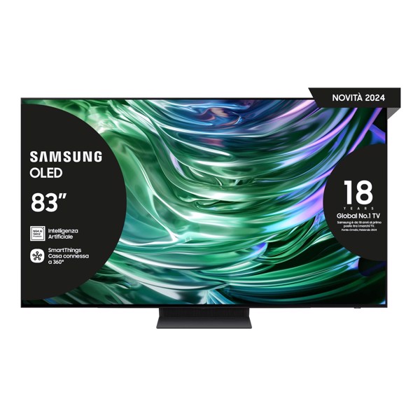 Samsung TV OLED 4K 83” QE83S90DAEXZT Smart TV Wi-Fi Graphite Black 2024, Processore NQ4 AI GEN2, Self-illuminating pixels, Laser Slim Design, Dolby At
