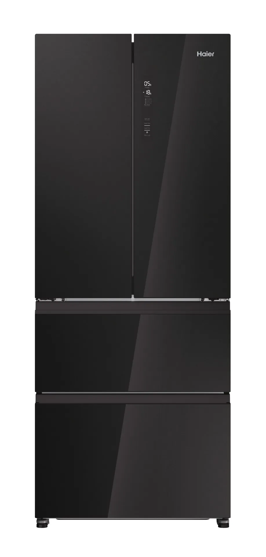 Haier HFR3718ENGB – Frigorifero Americano No Frost 402 L, 4 Porte, Nero, Classe E, Libera Installazione