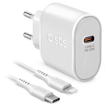 Kit caricabatterie da rete ult lightning - type-c,bianco