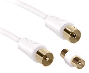 Cavo coassiale antenna gold-fe 3 mt, colore bianco