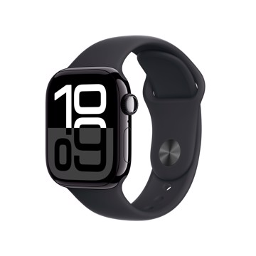 Apple watch series 10 42mm black case, black sport band