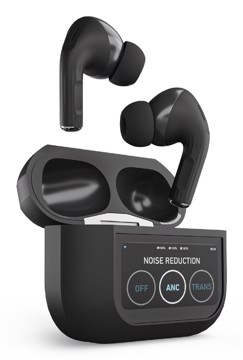 Auricolari tws semi in ear moo touch, grigio