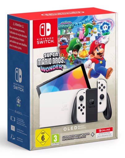 Nintendo console da gioco portatile 17,8 cm (7") 64 GB Touch screen Wi-Fi Nero, Bianco