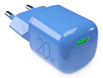 Puro, caricabatterie blu gan 1 usb-c, 20 w