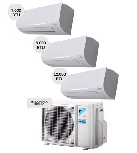 Daikin 3AMXF52A + ATXF25G (2) + ATXF35G Climatizzatore TRIAL split 9000btu + 9000btu + 12000btu WiFi