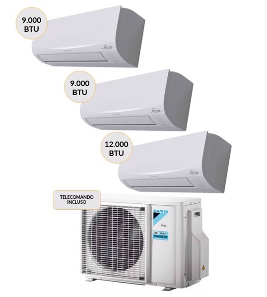 Daikin 3AMXF52A + ATXF25G (2) + ATXF35G Climatizzatore TRIAL split 9000btu + 9000btu + 12000btu WiFi