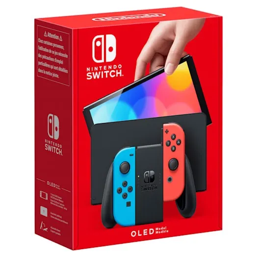 NINTENDO Switch (modello Oled) Rosso neon/Blu neon, schermo 7