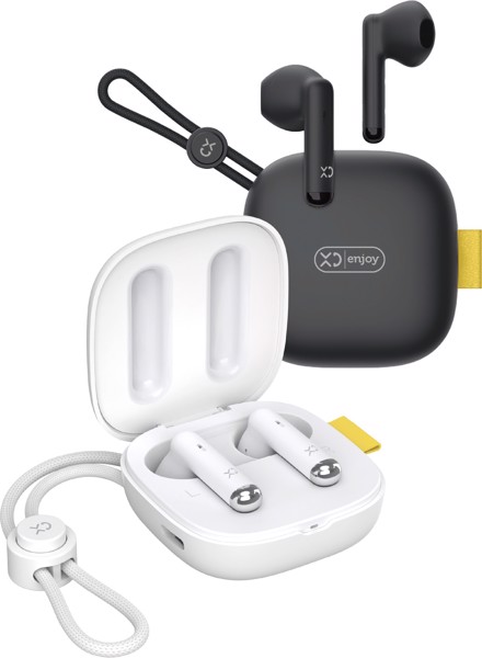 XD Enjoy Combo Dual Mini Earbuds - Kit 2 Pz Black & White
