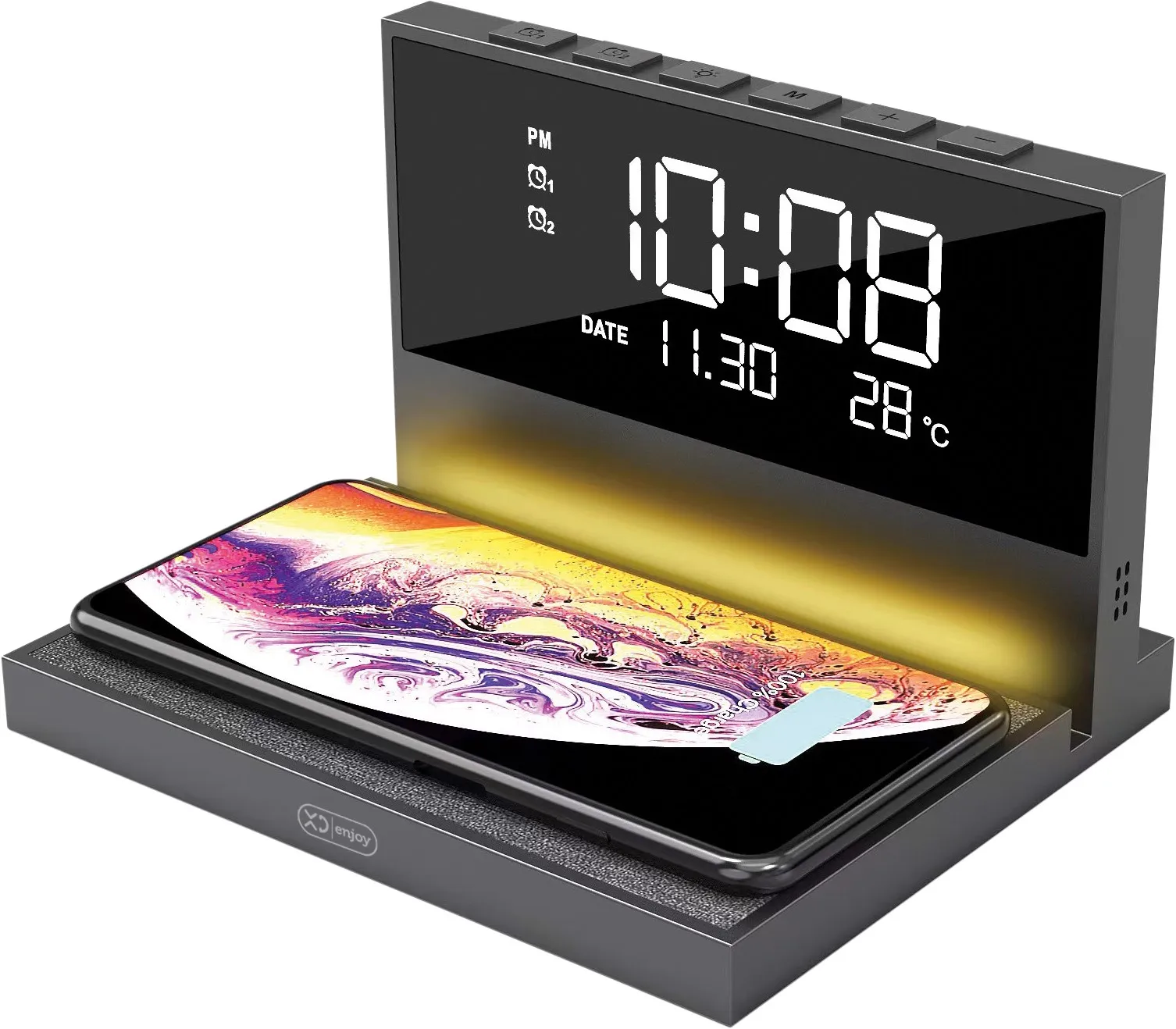 Mini Orologio Digitale Olografico GeekMagic - Stazione Meteo WiFi, Display Personalizzabile