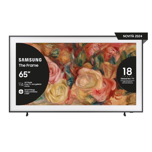 Samsung TV QLED 4K 65” QE65LS03DAUXZT Smart TV Wi-Fi Black 2024, Matte Display, Processore Quantum 4K, Modern Frame Design, Dolby Atmos
