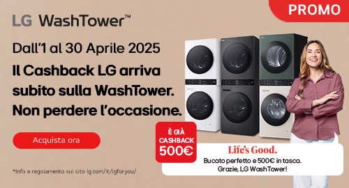 Life's Good. Il bucato perfetto con il cashback LG - Washtower