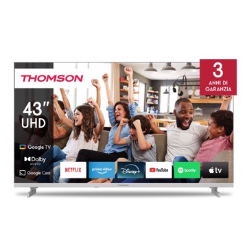 Televisore 4k 43" uhd hdr10 4hdmi,3usb,t2/s2,google,pl,wh
