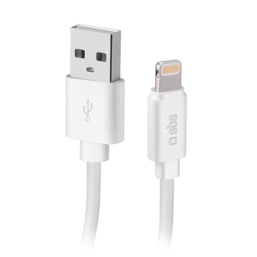 SBS TECABLPOLOLIG89W cavo Lightning 1 m Bianco