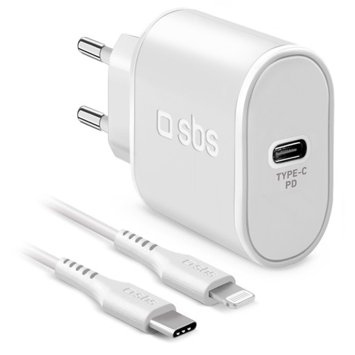 SBS TETRKITPD18LIGW Caricabatterie per dispositivi mobili MP3, Smartphone, Tablet Bianco AC Ricarica rapida Interno
