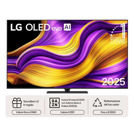 LG OLED evo AI OLED65G56LS TV Serie G5S 65'' 4K, α11 Gen2, Brightness Booster Ultimate, 60W, 4 HDMI 165Hz, Smart TV 2025