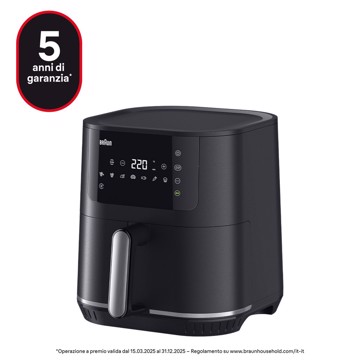 Friggitrice ad aria 1700w 6 lt timer 8 programmi