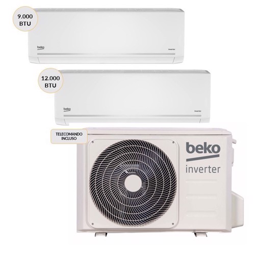 Beko BGMPO181 + BGMPI095 + BGMPI125 Climatizzatore Dual split Inverter 9000btu + 12000btu Wi-Fi