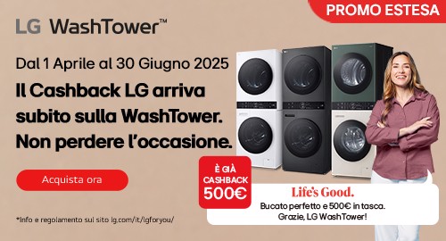 Life's Good. Il bucato perfetto con il cashback LG - Washtower