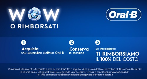 ORAL-B SODDISFATTI O RIMBORSATI IN 30 GIORNI
