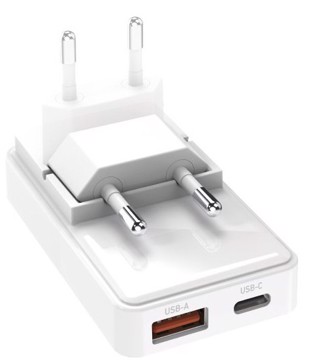 Caricatore da parete bianco + 1 type-c pd20w