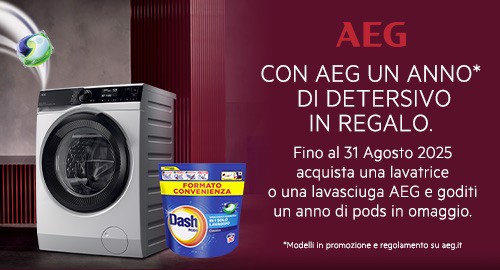 SCEGLI L’ECCELLENZA AEG, RICEVI UN ANNO DI DETERSIVO IN REGALO