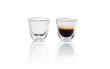 Tazza caffe' in vetro cf. 2pz 90ml doppia parete espresso