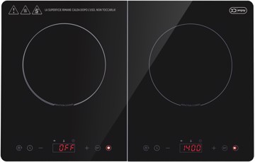 Fornello ad induzione doppio 2000w timer temper.regol. lcd