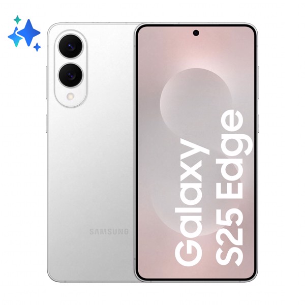Samsung Galaxy S25 Edge, Smartphone AI, Display 6.7'' QHD+ Dynamic AMOLED 2X, Fotocamera 200MP, RAM 12GB, 256GB, 3.900 mAh, Titanium Silver