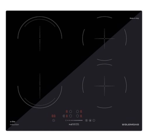 Glem Gas GTI641BSL piano cottura Nero Da incasso 60 cm Piano cottura a induzione 4 Fornello(i)