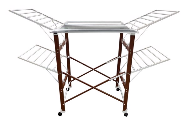 TWEED TW138 stendino e filo asciugabiancheria Stendibiancheria da pavimento Bianco, Legno