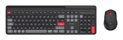 XD Enjoy XDYM2530 tastiera Mouse incluso USB + Bluetooth QWERTY Italiano Nero, Grigio, Rosso