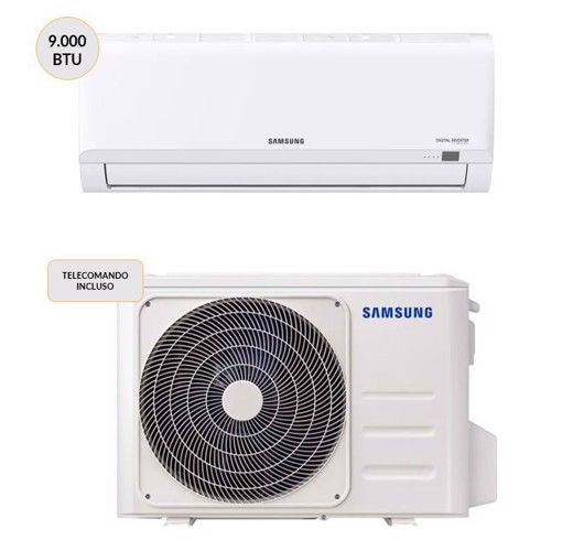 Immagine di Samsung Malibu (AR30) AR09TXHQBWKNEU + AR09TXHQBWKXEU Malibu Condizionatore MONO split system Bianco 9000 btu