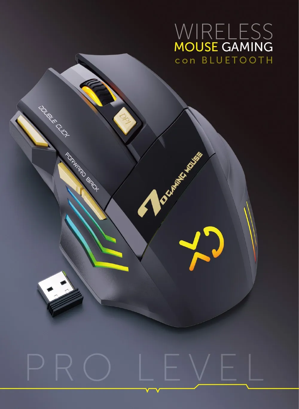 Gaming egér RGB 3200 dpi 6 Led gomb