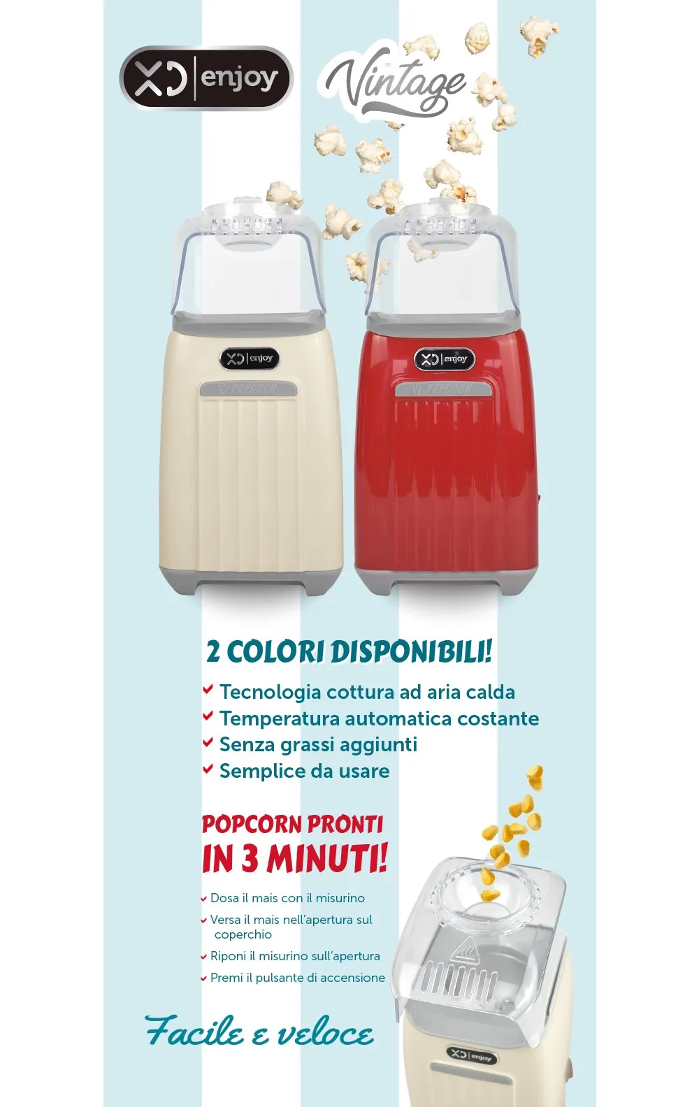 BEPER P101CUD053 Macchina Per Popcorn Ad Aria Calda, Design - Foto 9