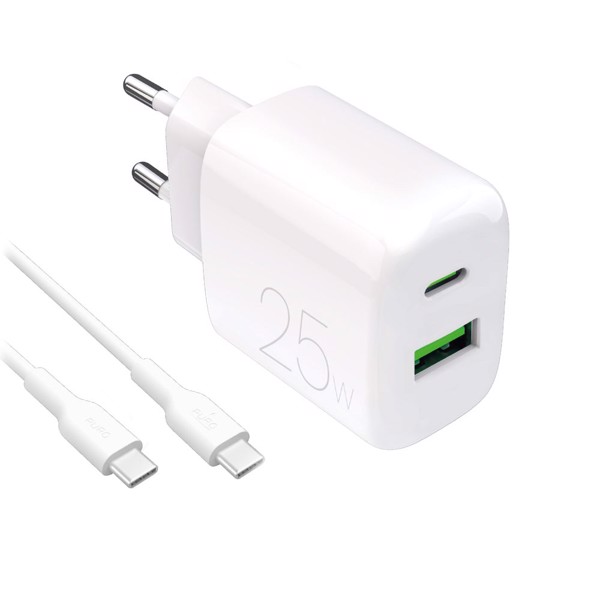 PURO PUTCUSBAC25WDYKCCWHI Caricabatterie per dispositivi mobili Universale Bianco AC Interno
