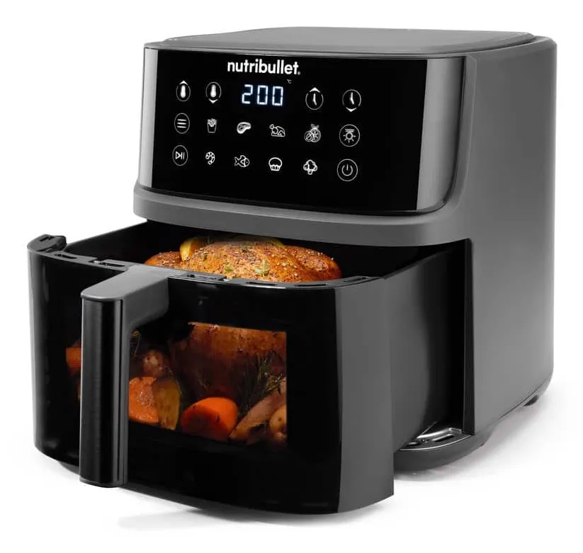 Friggitrice ad aria calda 4,2 L Acciaio inox Senza olio 1400W Touch screen | Leroy Merlin