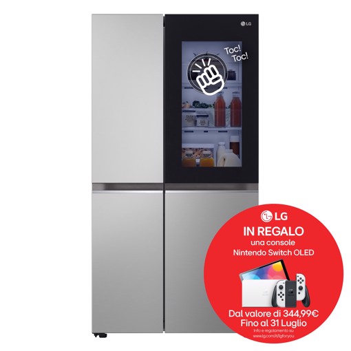 LG InstaView GSVV80PYLL frigorifero side-by-side Libera installazione 655 L E Argento