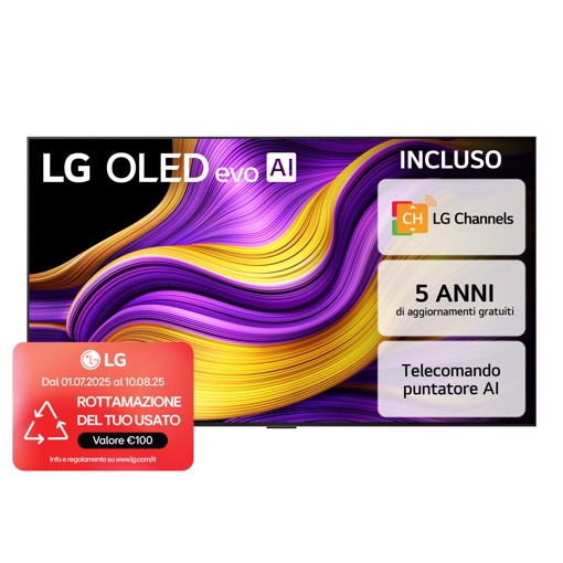 LG OLED evo AI OLED65G54LW TV Serie G5 65'' 4K, α11 Gen2, Brightness Booster Ultimate, 60W, 4 HDMI 165Hz, Smart TV 2025