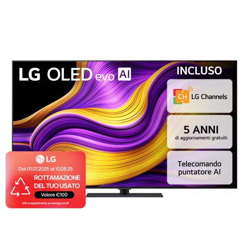 LG OLED evo AI OLED65G56LS TV Serie G5S 65'' 4K, α11 Gen2, Brightness Booster Ultimate, 60W, 4 HDMI 165Hz, Smart TV 2025